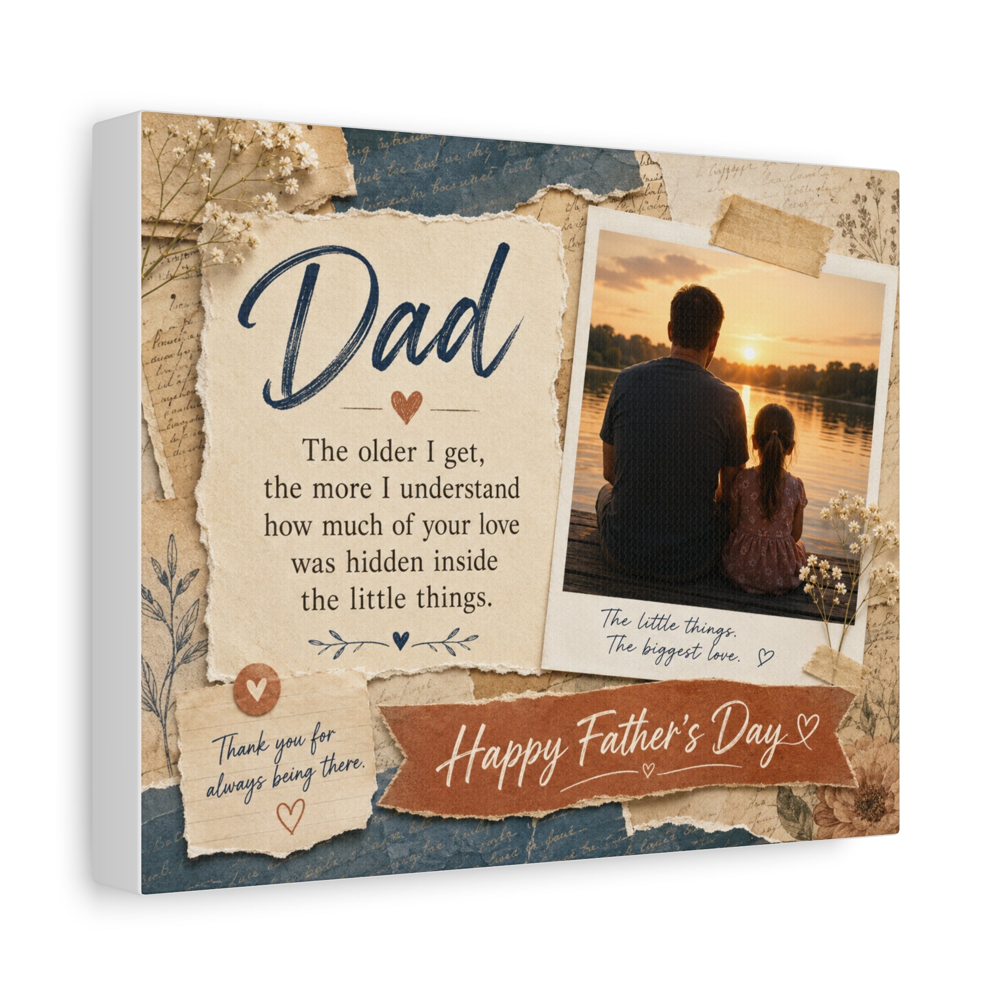 Father’s Day Canvas Wall Art – "Dad: The older I get..." Sentimental Photo Collage