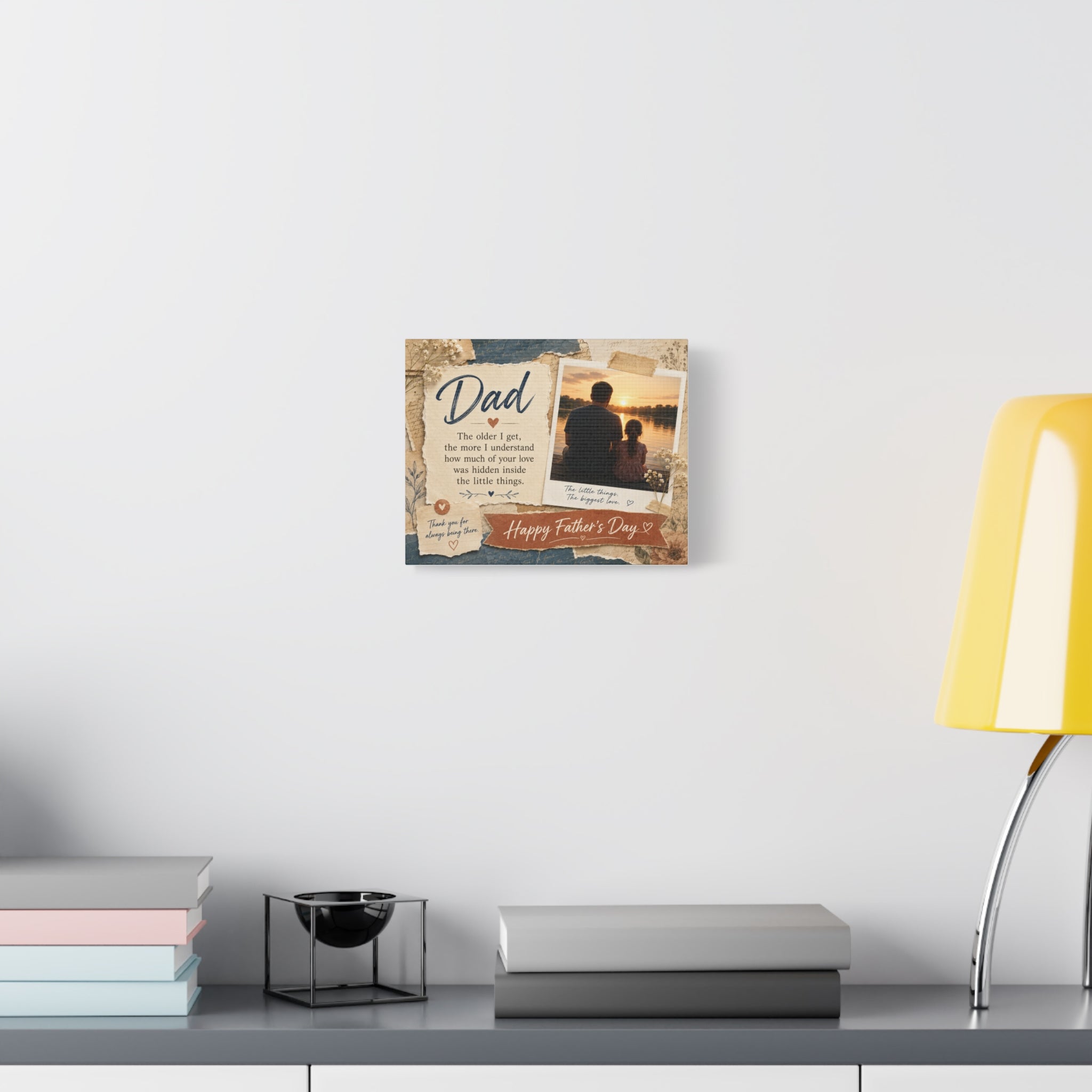 Father’s Day Canvas Wall Art – "Dad: The older I get..." Sentimental Photo Collage