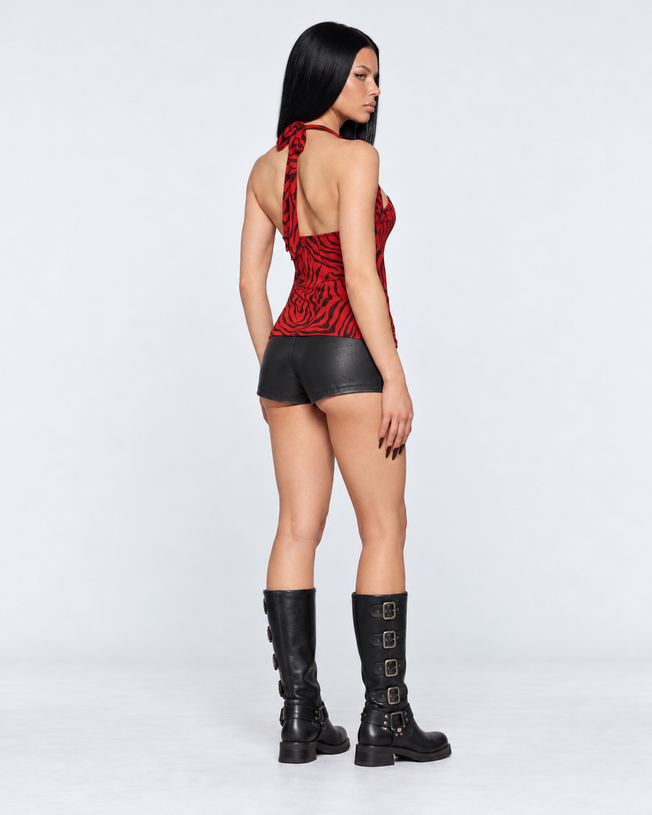 Nikki red zebra outfit lookbook